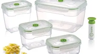 Seal'In Nestable Food Storage Vacuum Containers (Microwavable, Freezer, Dishwasher Safe)