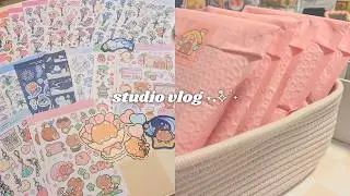 unboxing 30+ STICKERS & preparing for a SHOP UPDATE ✧˖° studio vlog 23