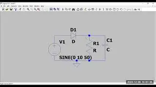 LTspice HALF WAVE RECTIFIER WITH FILTER