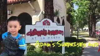 Children's Museum La Habra. Adam is playing at Bus, dinosaur, Firefighter and etc.
