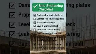 Slab Shuttering Checklist Site Engineers Must Know #sitework #civilconstruction #slab #shuttering