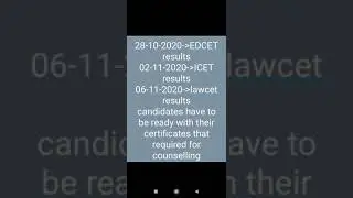 EDCET,ICET, LAWCET results dates☝️