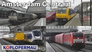 Treinen op station Amsterdam Centraal (treinen compilatie)