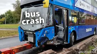 Recovery of Crashed Double Decker Bus near Salford Shopping Centre