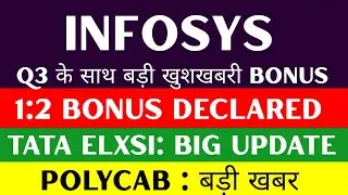 Q3 + Bonus 🤑 Infosys q3 results 2026 | Tata Elxsi share latest news | Polycab share latest news