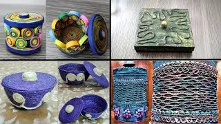 DIY Box | Jute Bowl | Cardboard Box Decorate | Quilling Art | Tin Box Craft Idea | Box Decoration