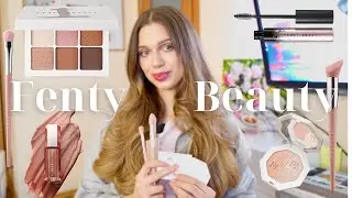 Rihanna Fenty Beauty распаковка + обзор косметики🌸 хайлайтер, тени, тушь, кисти, блеск для губ
