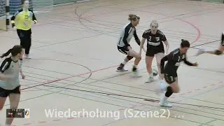 Handballregeln: Schritte; Verwarnung wegen Reklamierens; Spielfortsetzung (!)