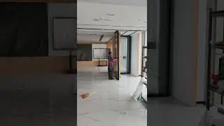 Glass movable partition door can be flexibly pushed and pulled and folded for collection #partition