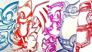 Drawing The Cast Of Sonic Adventure With Sharpies - Compilation