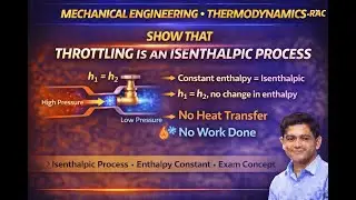 Show That Throttling Is an Isenthalpic Process | h₁ = h₂ Explained | RAC | Diploma & Polytechnic