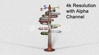 Classic Travel Destination Pole -  High Quality  Motion Graphic Videos and Elements