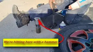 replacement of the rear lower lever silentblocks Kia Carnival 2011