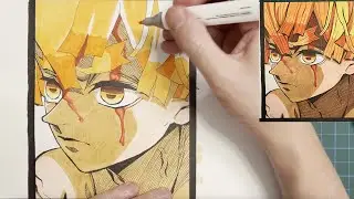 ⚡ How to draw Zenitsu in Sleeping Kill Mode | Demon Slayer Lightning Art ⚡ | Speed Sketch