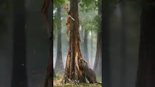 Deer Climbs Tree&hellip; Then THIS Happens! 😱🌳🦫 #shorts #ai #forest #wildlife