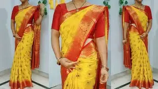 Puja function/ Haldi function saree draping tutorial | Silk saree draping for different occasions
