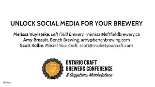 Ontario Craft Brewers Conference: Social Media
