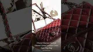 Chanel Crave Flap &ndash; maroon quilted caviar leather, bold and elegant. 👜🍷#chanelbag #craveflap