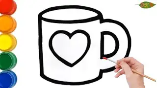 Drawing and Coloring Cup Mug for Kids And Toddlers Draw Dolls Tv
