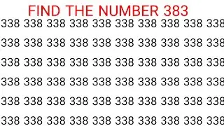 Spot the Number &ldquo;383&rdquo;. Sharpen Your Eyesight.