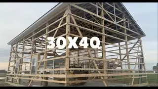Сборный амбар из столбов 30x40 высотой 16 футов (шаг 6/12).