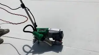 TPO Heat Welder on a Flat Roof (Rubber Roof Installation Near Washington, D.C. - TPO Roofers)