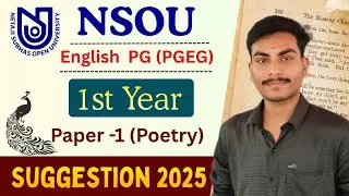 NSOU PG ENGLISH 1st Year Paper -1 (Poetry) Suggestion 2025 | NSOU PGEG Suggestion 