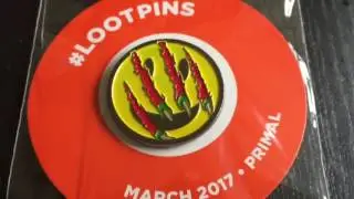 March, 2017, Loot Crate, Predator Bottle Opener; Jurassic Sign, Primal Loot Pin, Rage Shirt
