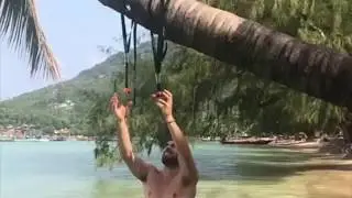 A90 Sling Trainer & A90 Resistance Band - Beach workout