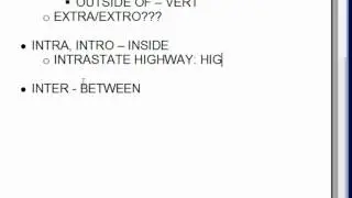 Word Roots - Extra/Extro, Intra/Intro, Inter