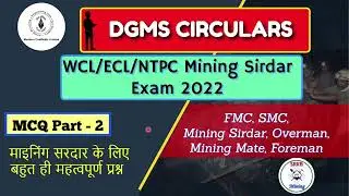 DGMS Circulars Most Important Questions Part-2 | WCL Mining Sirdar Exam 2022- SRKB MINING🔥⛏🏗
