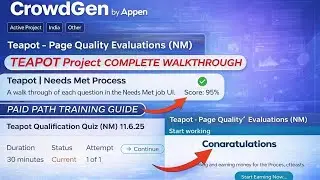 Teapot Project SRT Needs Met Practice 2 Task | Crowdgen Task Answers | #Teapot #PQ #NM #Freelancing