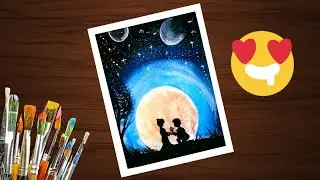 How to draw Romantic couple, Love tree| Valentine's day drawing