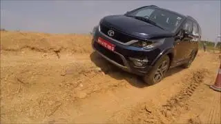 tata hexa off road on the embankment