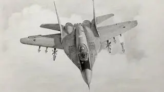 MiG-29 Graphite Pencil Drawing Time Lapse