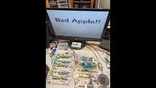 Bad Apple!! Now on the World's Worst Video Card! With the Worlds Worst Sound card and a 6502.