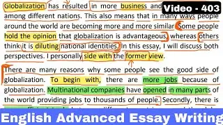 Advanced IELTS Essay - Globalization - Learn how to read and Write English