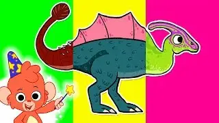 Wrong Heads Dinosaur Cartoon | Mix and Match Ankylosaurus, Spinosaurus, Yinlong, Parasaurolophus
