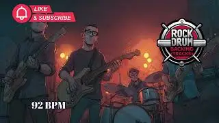 92 BPM Rock Drum Backing Track | Heavy Mid-Tempo Groove | Royalty Free Drum Track
