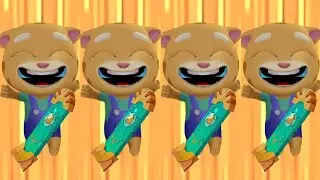 Talking Tom Hero Dash - Super Hero Ginger - Chasing Rakoon In Super Sky Zone Events - 4x Reactions 