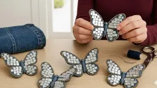 DIY Denim Butterflies - 🦋 Upcycle Jeans into Gorgeous Decor 🦋