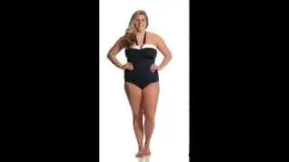 Anne Cole Plus Size Color Block Molded Cup Bandini Top | SwimOutlet.com