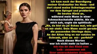 Nach der Beerdigung meiner Großmutter kam ich ins Haus – und meine Schwiegermutter trug ihr Kleid.