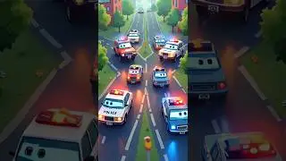 Police Car Chase Compilation 🚓| Cartoon Police Vehicles with Sirens On #shortsfeed #shortvideo