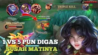 RUSAK ESMERALDA SUSAH MATI!1 VS 5 PUN DI TAMPUNG!BUILD TERKUAT ESMERALDA(MOBILE LEGENDS)