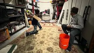 dec-28-2025, ishaan did some indoor sweep shot drill. cold and wet outside.