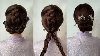 Easy Braided Updo Hairstyle Tutorial for  Long Hair | Simple Girl Hair Style for Date Party Wedding