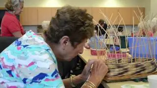 Visually impaired residents bond over basket weaving