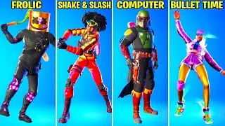 All Legendary Fortnite Dances & Emotes! (Targeting Computer Online, Shake & Slash, Bullet Time)