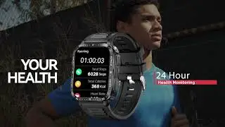 EIGIIS KT79 Smart Watches for Men with LED Flashlight (Make/Answer Calls) 1.96